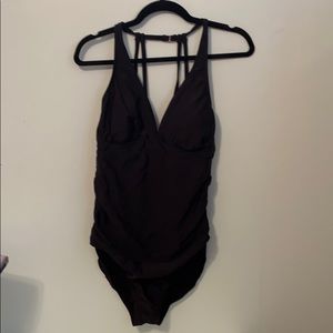 Black one piece bathing suit